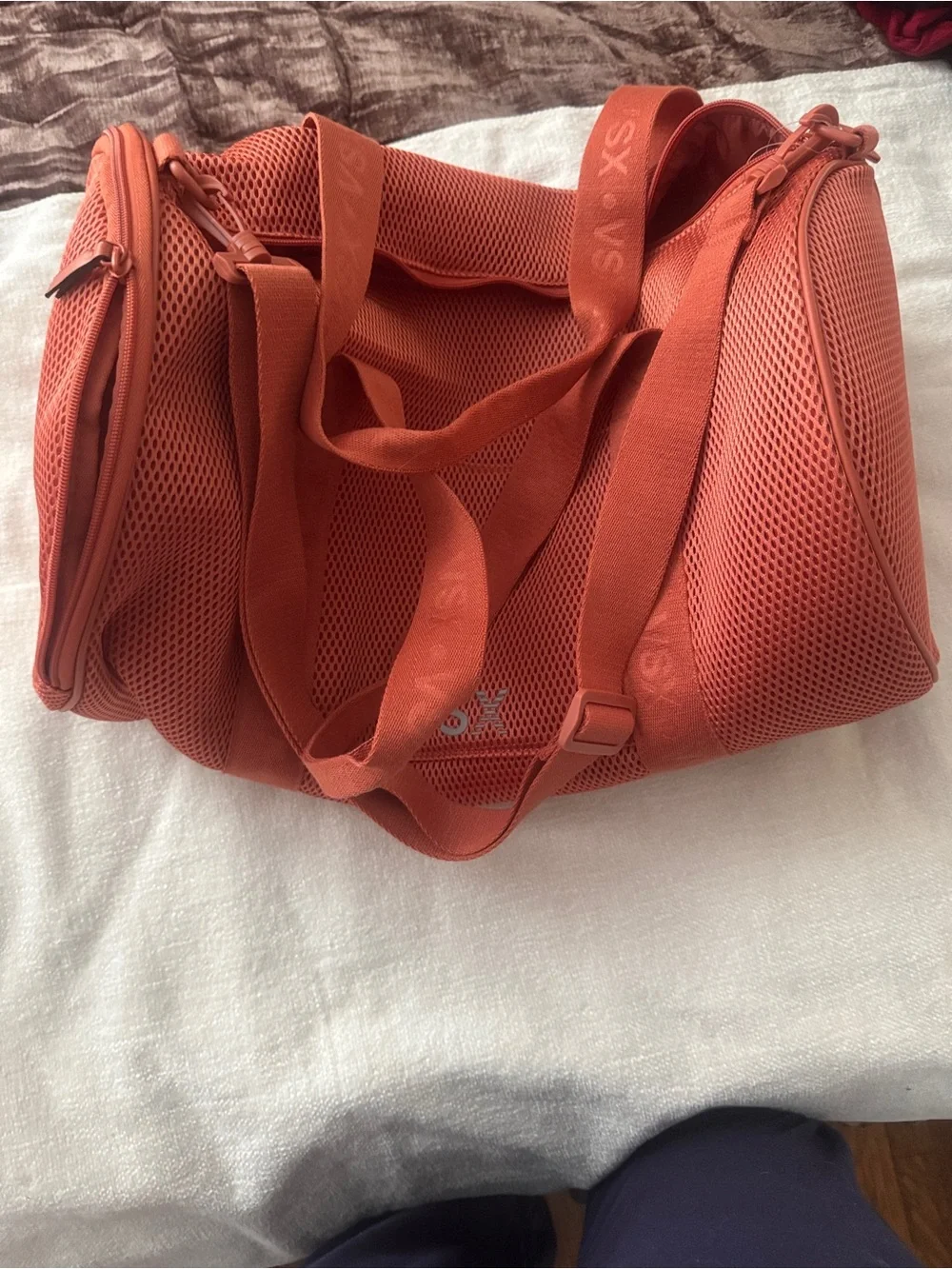 VSX Coral Mesh Duffel Bag in Coral